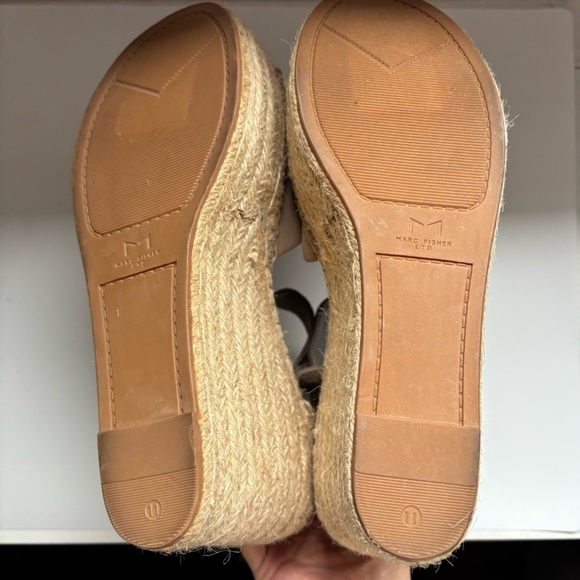 MARC FISHER LTD ADALYN ESPADRILLE WEDGE SANDAL BLUSH SUEDE SIZE 11M - Picture 8 of 10